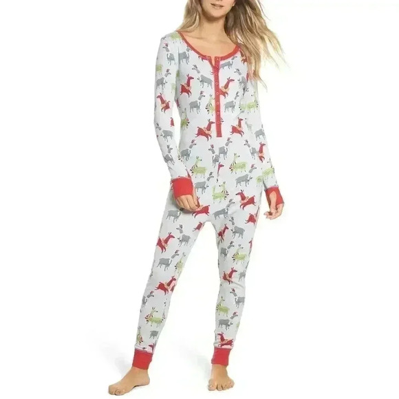 Munki Munki Llamas Thermal Union Pajama Suit - Picture 1 of 13